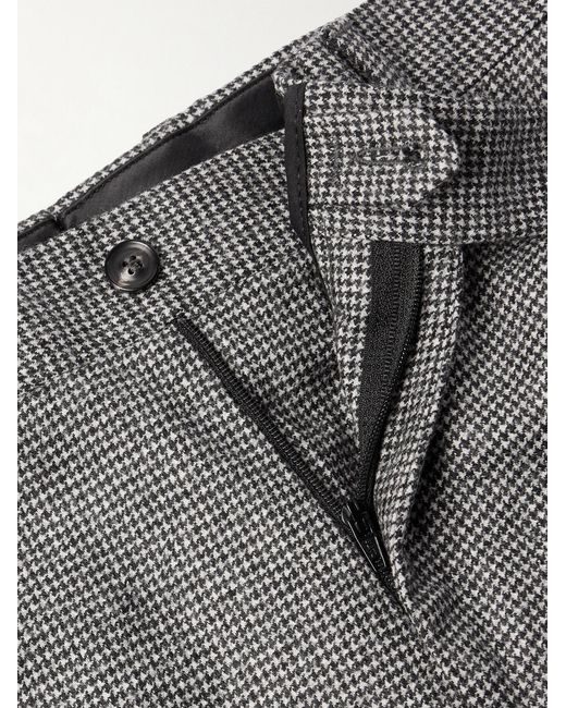 Lardini Gray Slim-Fit Straight-Leg Houndstooth Wool And Cashmere-Blend Suit Trousers for men