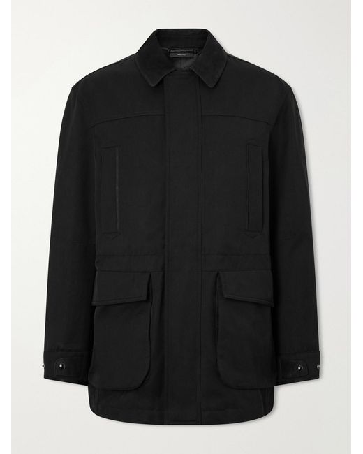 Tom Ford Black Suede-Trimmed Cotton-Blend Twill Jacket for men