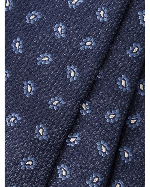Zegna Blue 8Cm Paisley Silk-Jacquard Tie for men