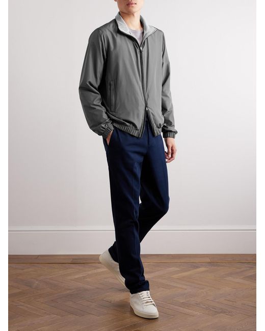 Thom Sweeney Gray Reversible Shell Bomber Jacket for men