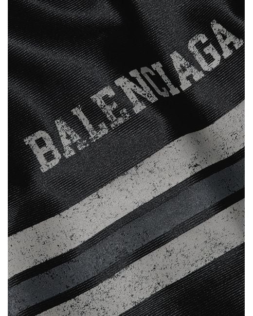 Balenciaga Black Logo-Print Striped Appliquéd Jersey T-Shirt for men