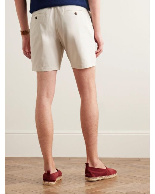Club Monaco Natural Baxter Slim-fit Cotton-blend Twill Shorts for men