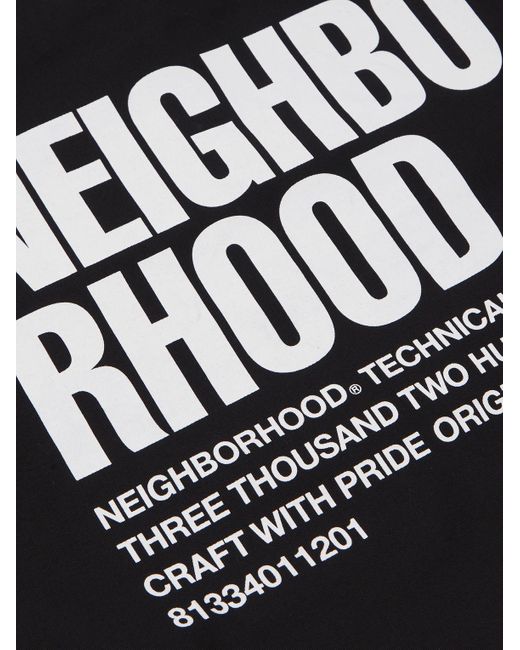 Neighborhood Black Id Large Printed Cotton-twill Tote Bag for men