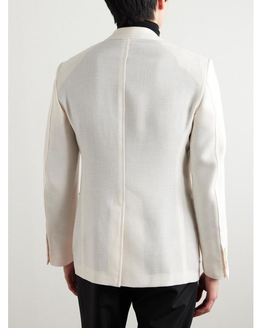 Tom Ford White Shelton Wool, Mohair, Silk And Linen-Blend Blazer for men