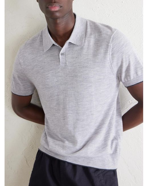 James Perse Gray Cashmere Polo Shirt for men