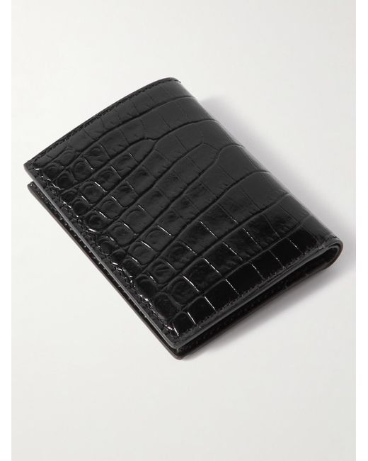 Tom Ford Black Croc-effect Leather Bifold Cardholer for men