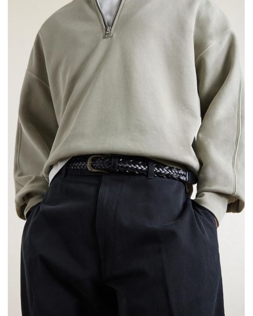 (w)taps Blue 3Cm Braided Leather Belt for men