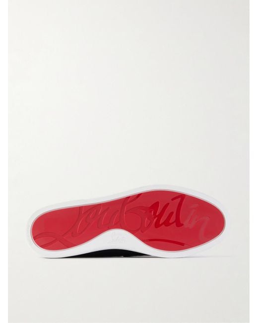 Christian Louboutin White Chambeliboat Nubuck Loafers for men