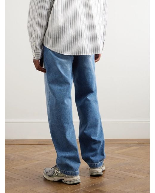 mfpen Blue Regular Slim-fit Straight-leg Organic Jeans for men