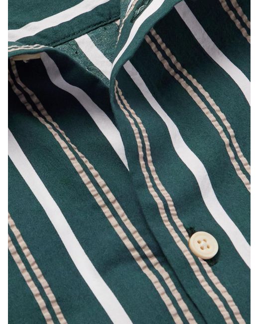 A Kind Of Guise Blue Elio Striped Textured-cotton Shirt for men