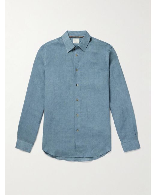 Paul Smith Blue Linen Shirt for men