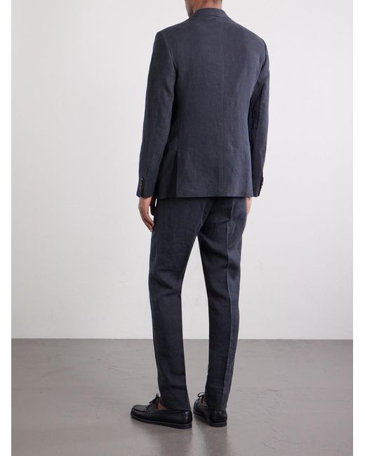 Mr P. Black Slim-Fit Linen Suit Jacket for men