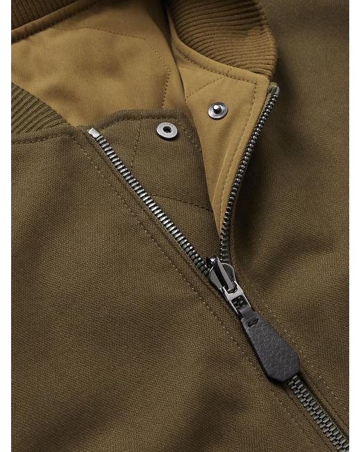 Loro Piana Green Thule Virgin Wool-Blend Gabardine Bomber Jacket for men