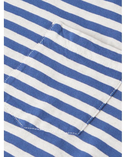 Massimo Alba Panarea gestreiftes T-Shirt aus einer Baumwoll-Leinenmischung in Blue für Herren