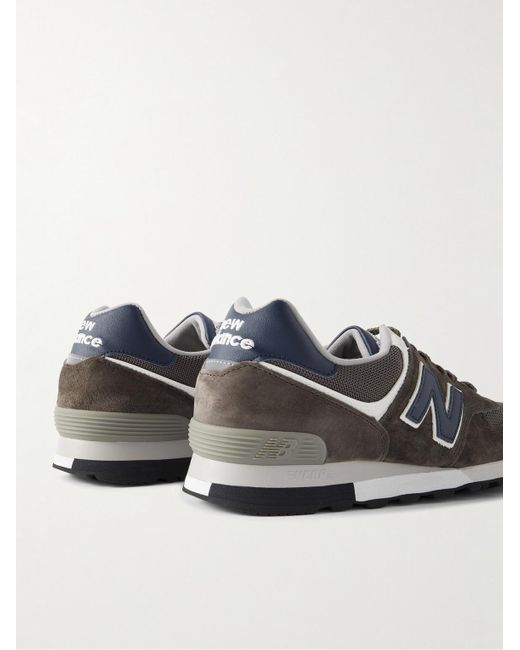 New Balance Brown 576 Faux Leather-trimmed Suede And Mesh Sneakers for men