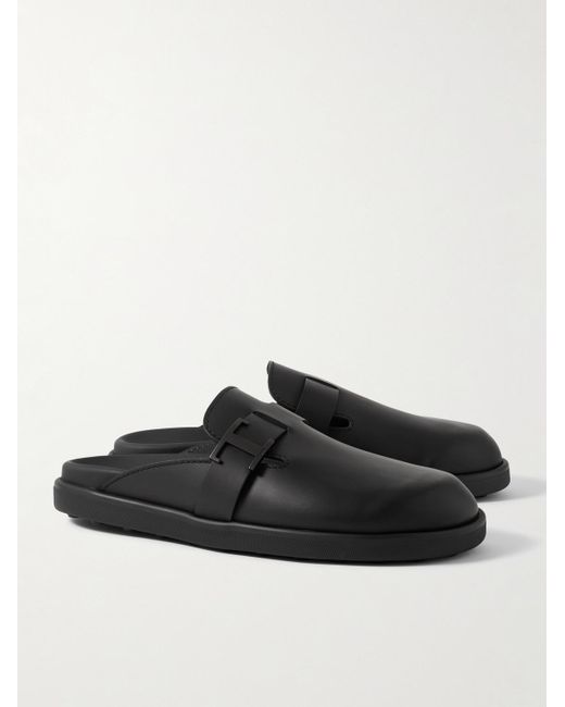 Tod's Black Leather Clogs for men
