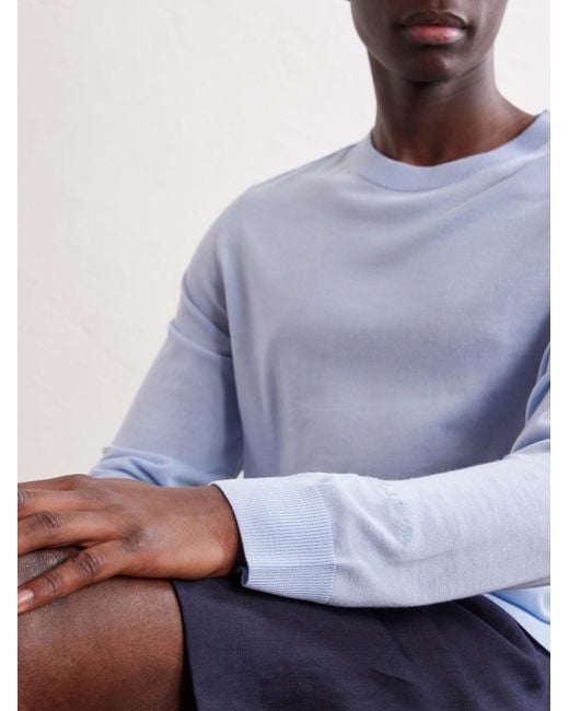 Paul Smith Blue Merino Wool Sweater for men