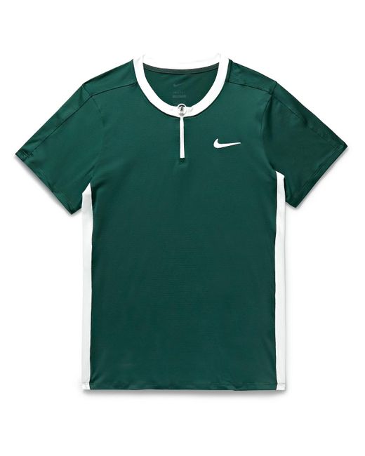 Nike Nikecourt Advantage Slim-fit Dri-fit Mesh Half-zip Tennis T-shirt