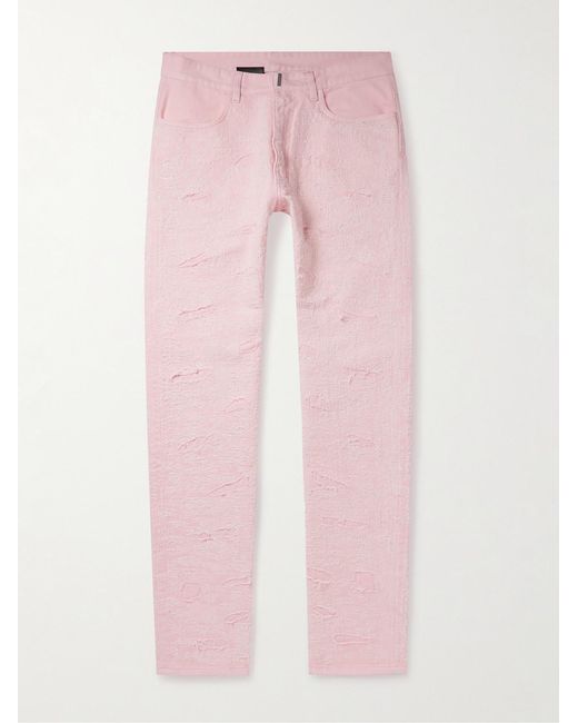Givenchy Pink Slim-Fit Distressed Jeans for men