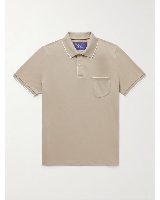 Loro Piana Natural Regatta Stretch-Cotton Piqué Polo Shirt for men