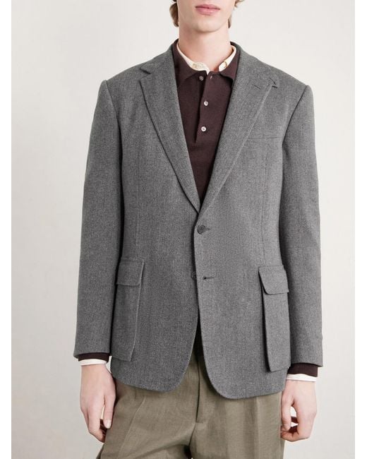 Ralph Lauren Gray Herringbone Wool Jacket for men