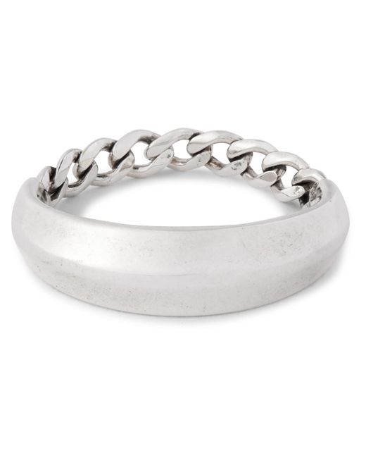 Bottega Veneta White Sterling Silver Ring for men