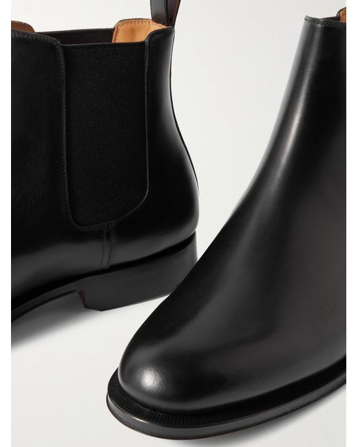 Loro Piana Black Rory Walk Leather Chelsea Boots for men