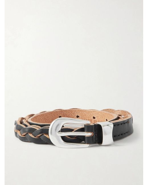 Our Legacy Black 2Cm Braided Leather Belt for men