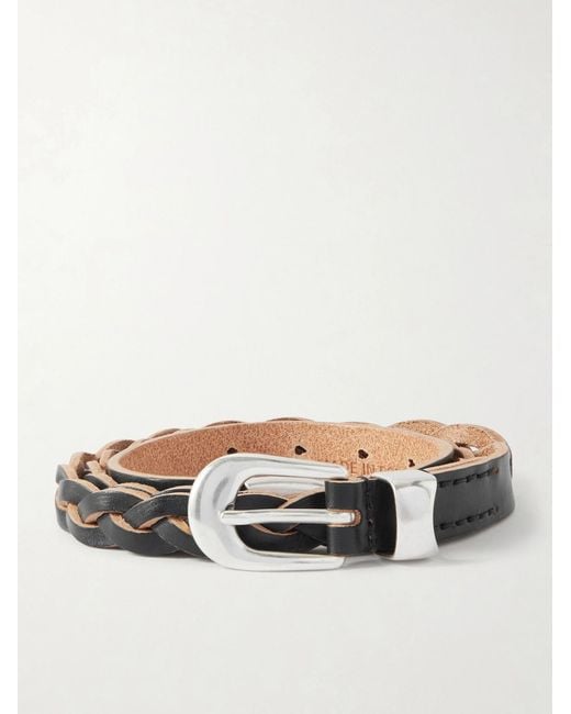 Our Legacy Black 2Cm Braided Leather Belt for men
