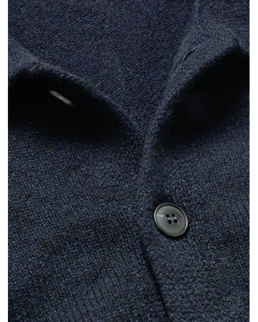 Sunspel Blue Wool Cardigan for men