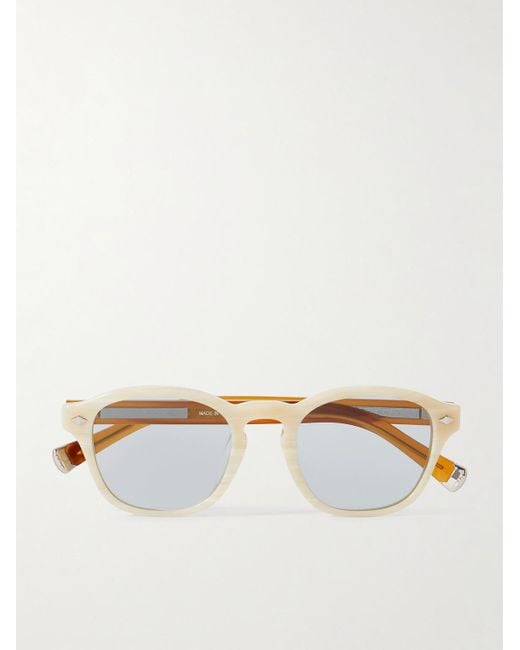 Brunello Cucinelli Natural Round-Frame Two-Tone Acetate Sunglasses for men