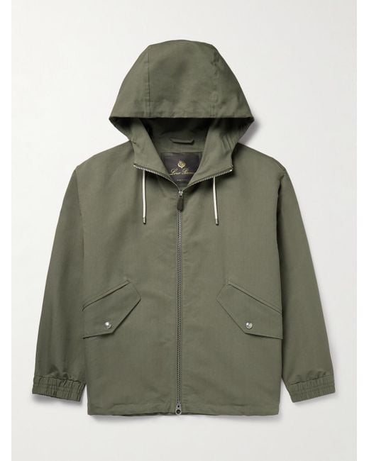 Loro Piana Green Ako Cotton And Silk-blend Twill Hooded Parka for men