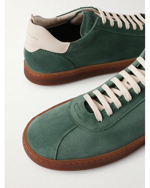 Officine Creative Green Ginnasio 001 Leather-trimmed Suede Sneakers for men