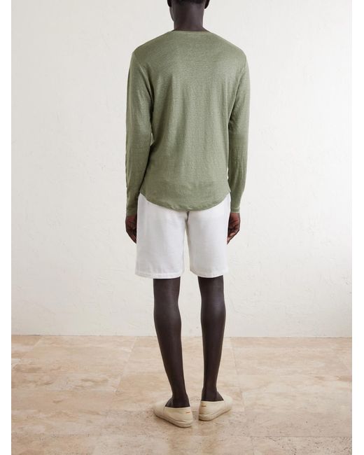 Orlebar Brown Green Ob-t Linen-jersey T-shirt for men