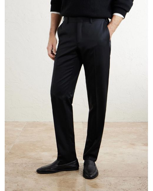 Brioni Black Straight-Leg Super 220S Wool Trousers for men