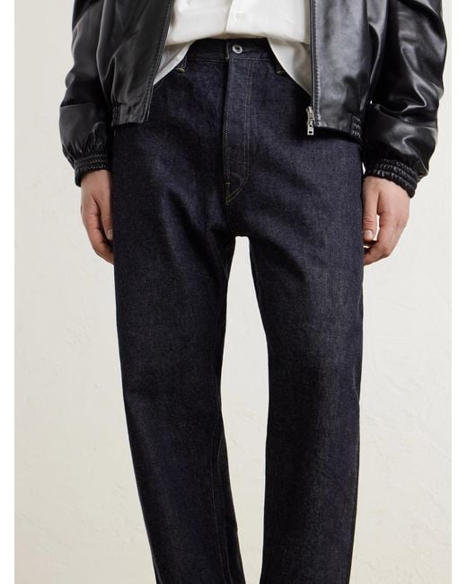 A.PRESSE Blue Tapered Jeans for men