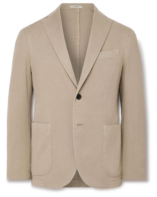 Boglioli Natural Unstructured Garment-dyed Stretch-cotton Twill Suit Jacket for men