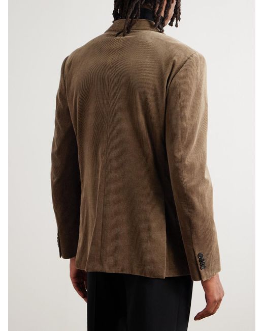 Zegna Brown Cotton-blend Corduroy Blazer for men