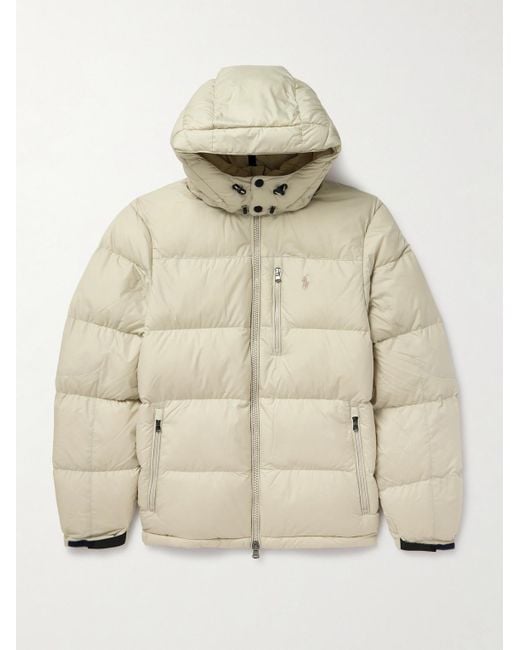Polo Ralph Lauren Natural Gorham Logo-Embroidered Quilted Recycled-Ripstop Hooded Down Jacket for men