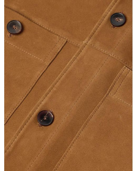 Mr P. Brown Suede Overshirt for men