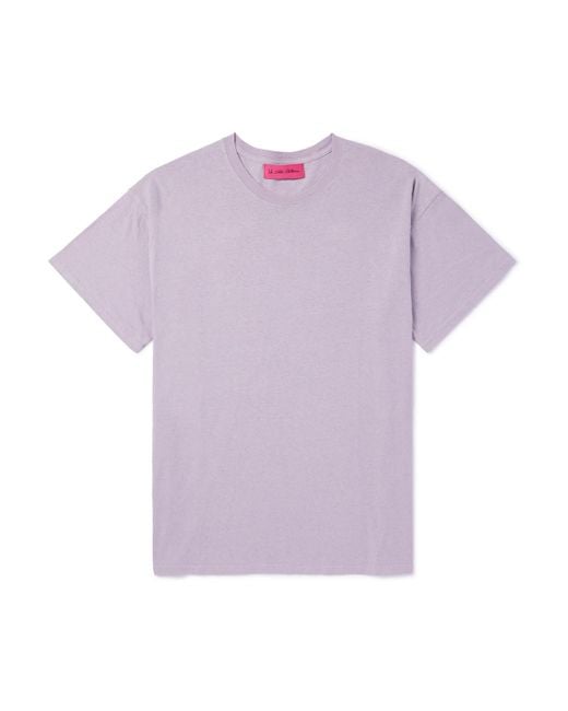 The Elder Statesman Purple Cotton And Linen-blend Jersey T-shirt for men