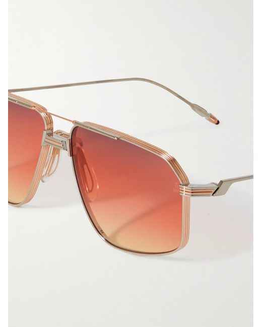 Jacques Marie Mage Pink Jagger Aviator-style Silver And Rose Gold-tone Sunglasses for men