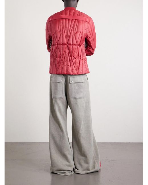 Rick Owens Red Moncler Logo-appliquéd Quilted Shell Down Jacket for men