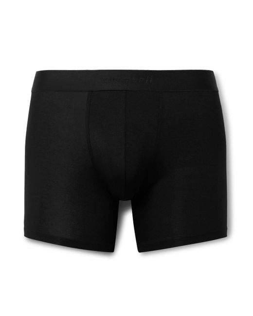 Zimmerli of Switzerland Black Pureness Stretch-micro Modal Boxer Briefs for men