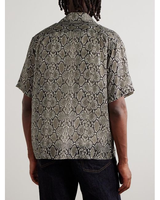 Camicia Con Stampa Serpente E Colletto Aperto di Kapital in Gray da Uomo