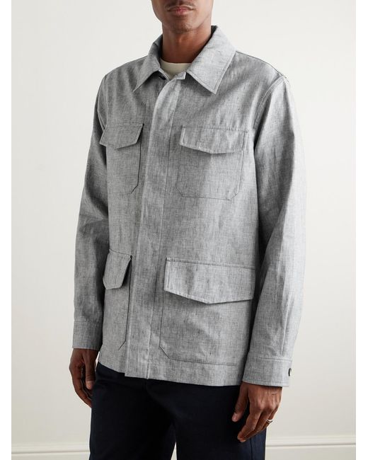Dunhill Gray Linen Field Jacket for men