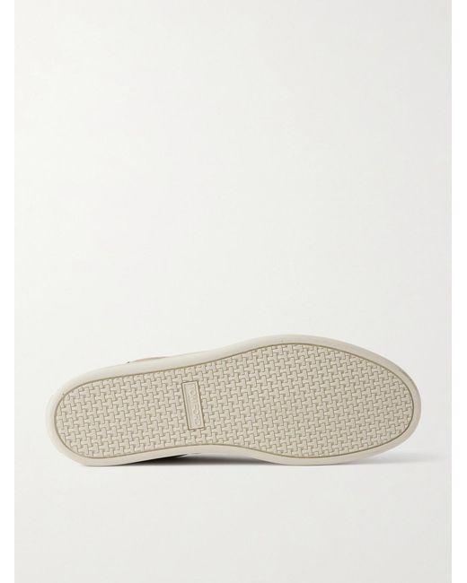 Tom Ford Natural Warwick Perforated Suede Sneakers for men