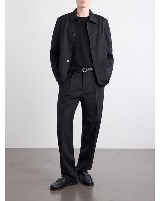 Barena Black Wool-Blend Gabardine Overshirt for men