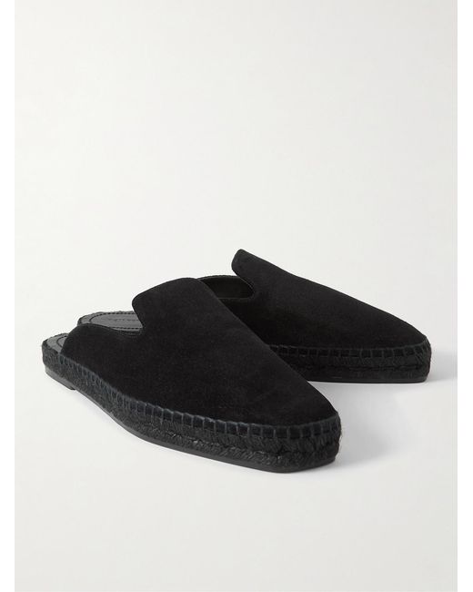 Tom Ford Black Barnes Suede Backless Espadrilles for men