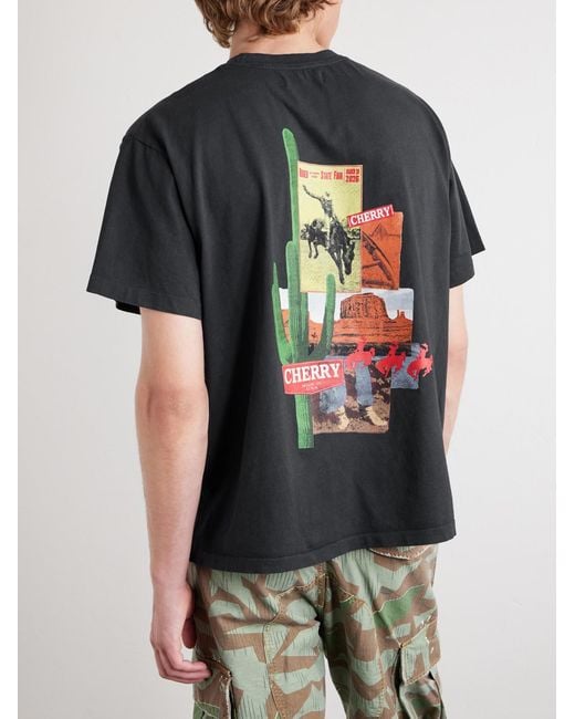 CHERRY LA Black Logo-Print Cotton-Jersey T-Shirt for men
